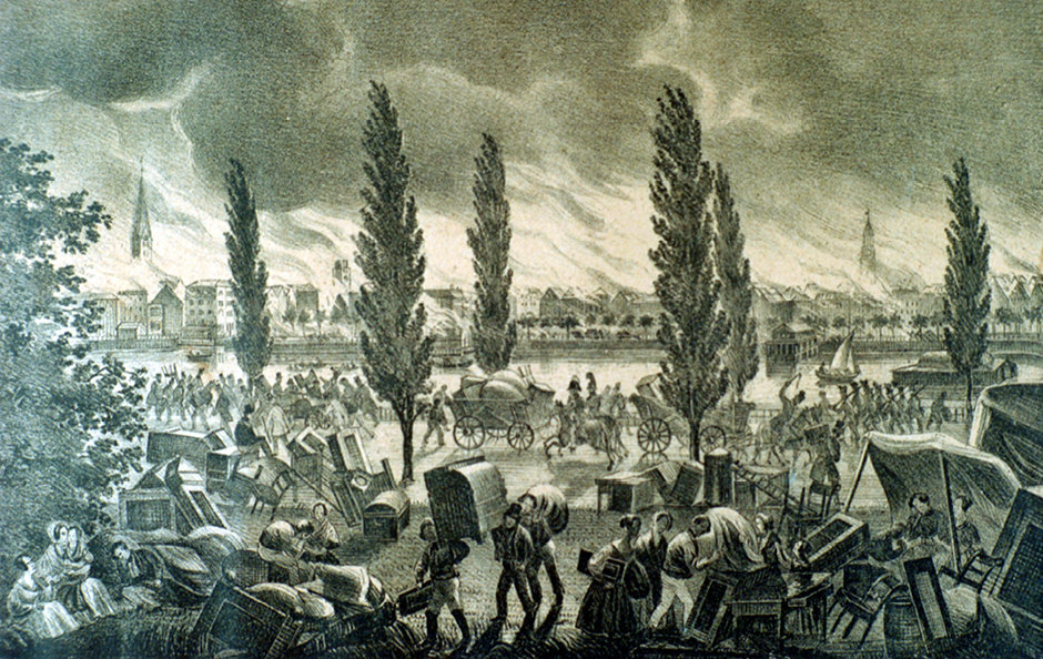 Brand Hamburgs (1842), zeitgenössische Darstellung